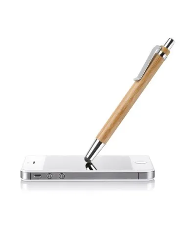 Stylo à bille écologique en bambou personnalisé BYRON Matières : ABS Couleurs : blanc 2