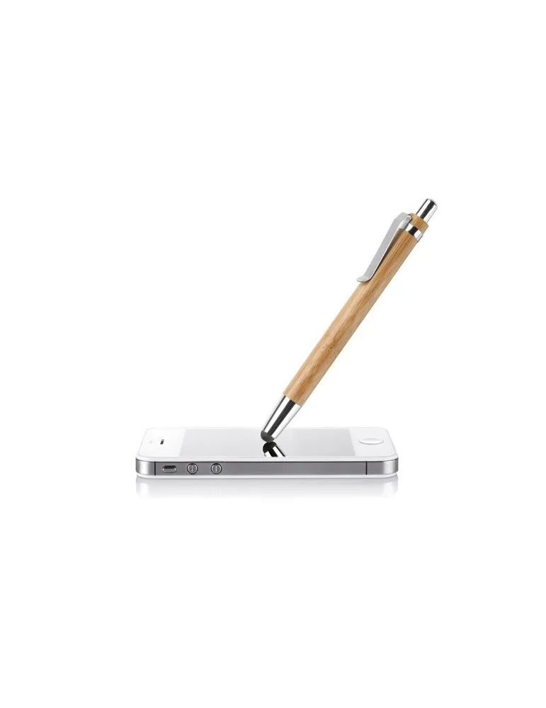 Stylo à bille écologique en bambou personnalisé BYRON Matières : ABS Couleurs : blanc personnalisable avec votre logo