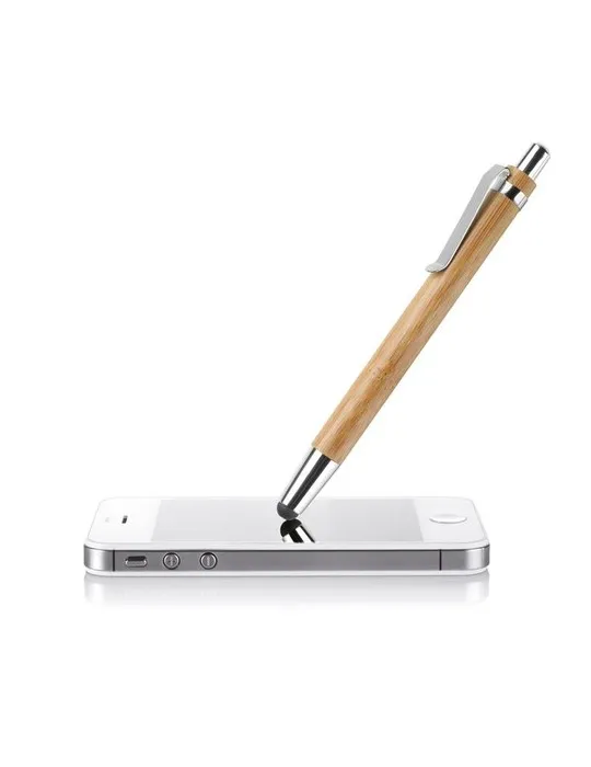 Stylo à bille écologique en bambou personnalisé BYRON Matières : ABS Couleurs : blanc personnalisable avec votre logo