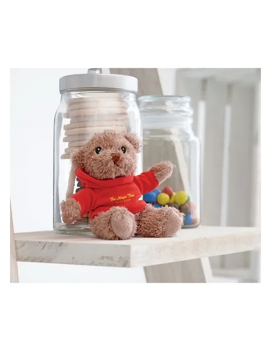 Ours en peluche personnalisé avec t-shirt - JOHNNY Matières : coton Taille textile : S Couleurs : bleu marine objet publicitaire