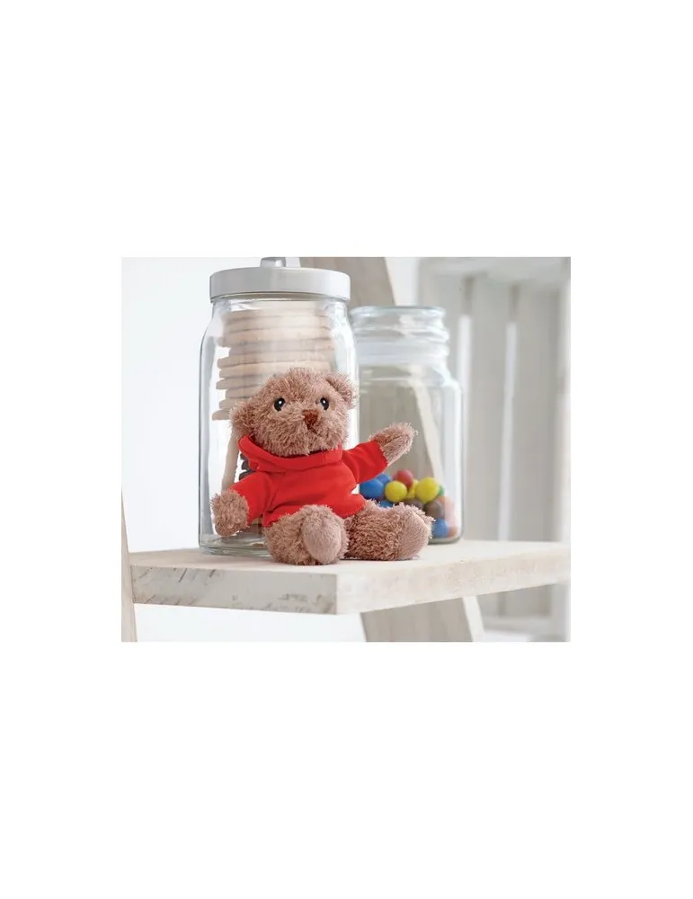 Ours en peluche personnalisé avec t-shirt - JOHNNY Matières : coton Taille textile : S Couleurs : bleu marine cadeau affaires él