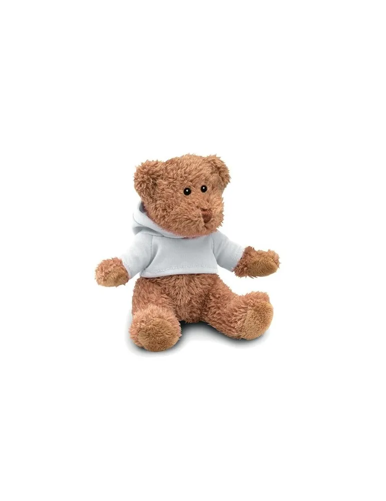 Ours en peluche personnalisé avec t-shirt - JOHNNY Matières : coton Taille textile : S Couleurs : bleu marine foncé cadeau entre