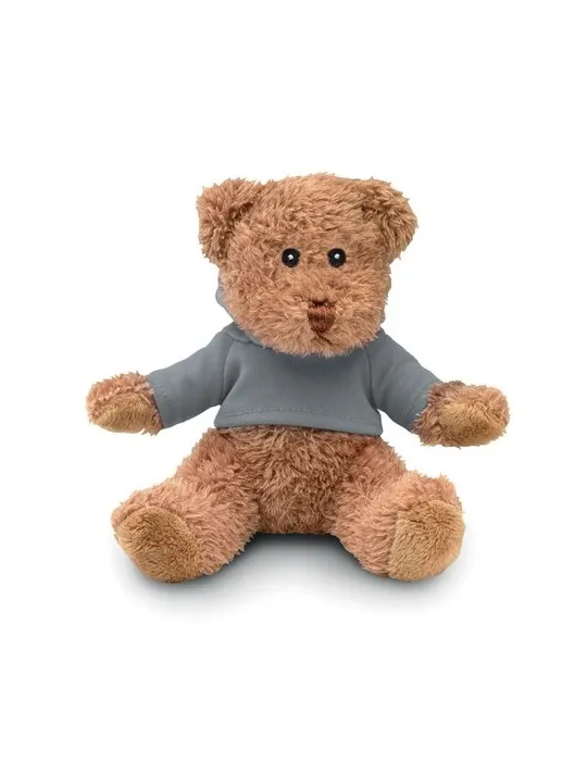 Ours en peluche personnalisé avec t-shirt - JOHNNY Matières : coton Taille textile : S Couleurs : orange personnalisable avec vo