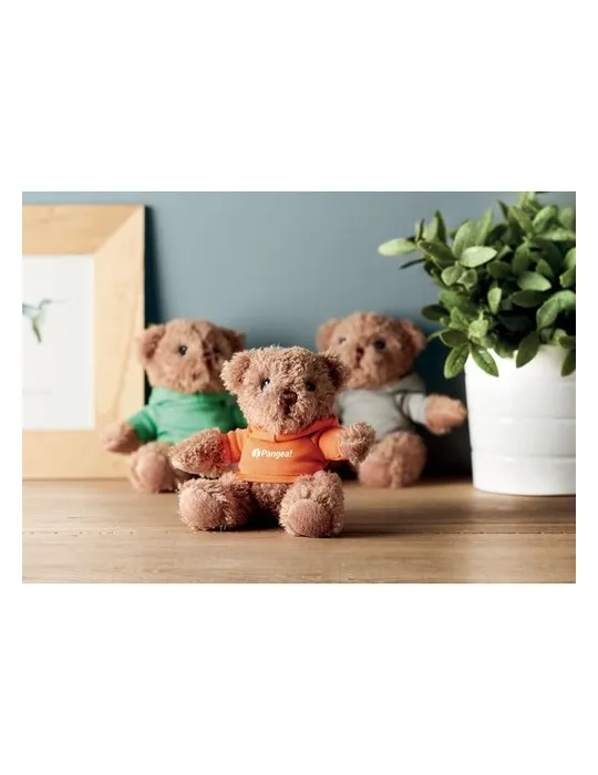 Ours en peluche personnalisé avec t-shirt - JOHNNY Matières : coton Taille textile : S Couleurs : rouge personnalisable avec vot