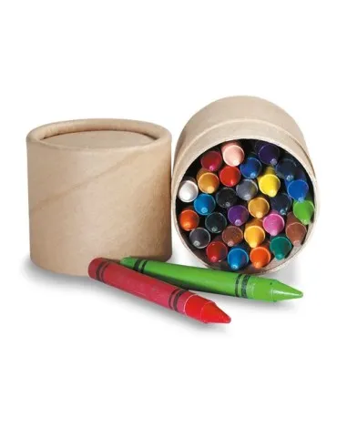 Étui Personnalisé de 30 Crayons Cire - Idéal pour Offrir STRIPER pas cher Matières : polyéthylène (PE) Couleurs : rouge 2