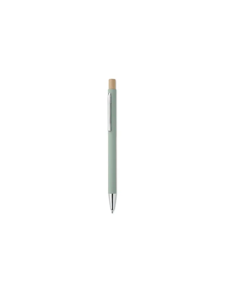 Stylo bille écologique en aluminium recyclé personnalisé BERGAMO Matières : coton biologique Taille textile : XL Couleurs : vert