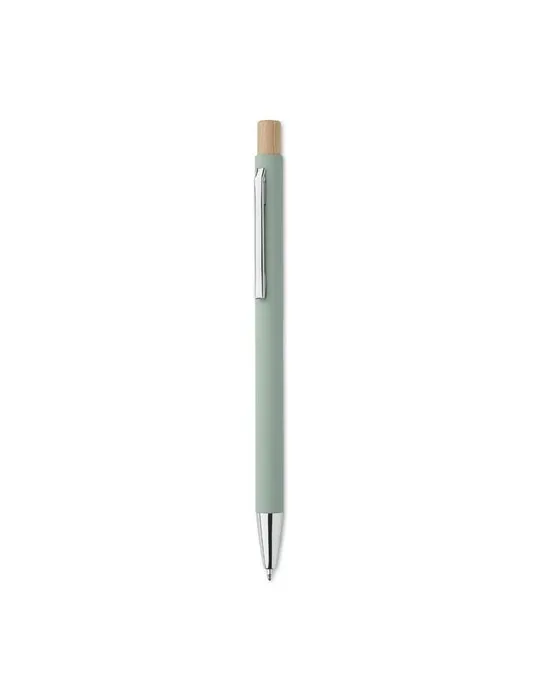 Stylo bille écologique en aluminium recyclé personnalisé BERGAMO Matières : coton biologique Taille textile : XL Couleurs : vert