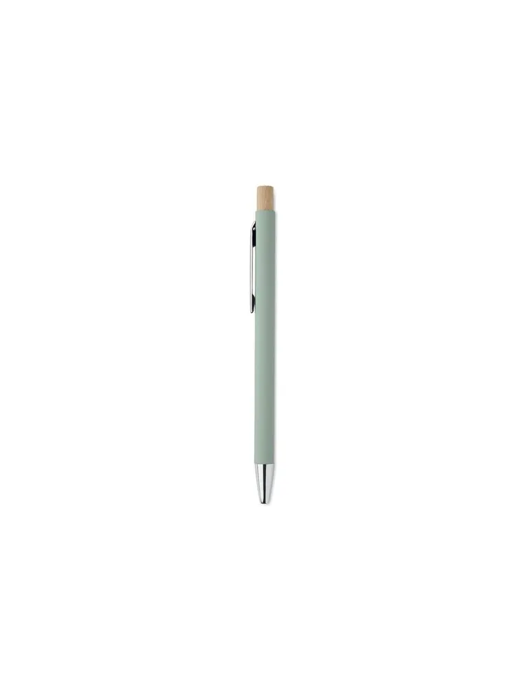 Stylo bille écologique en aluminium recyclé personnalisé BERGAMO Matières : coton biologique Taille textile : XL Couleurs : vert