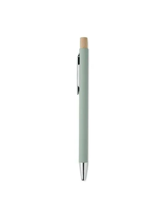 Stylo bille écologique en aluminium recyclé personnalisé BERGAMO Matières : coton biologique Taille textile : XL Couleurs : vert