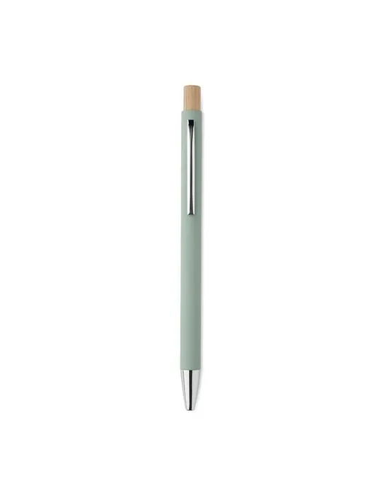 Stylo bille écologique en aluminium recyclé personnalisé BERGAMO Matières : coton biologique Taille textile : XL Couleurs : vert