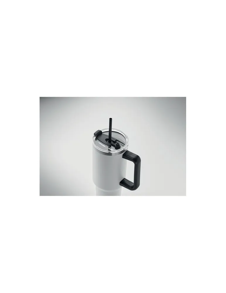 Gobelet isotherme personnalisé double paroi 1200ml SUMA Matières : coton biologique Taille textile : XL Couleurs : blanc impress