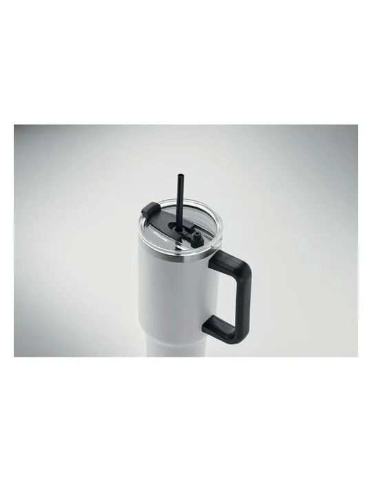 Gobelet isotherme personnalisé double paroi 1200ml SUMA Matières : coton biologique Taille textile : XL Couleurs : blanc impress