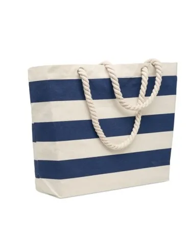 Sac de plage personnalisable en coton 220 gr/m² - HEAVEN STRIPE Matières : PET Taille textile : S Couleurs : blanc