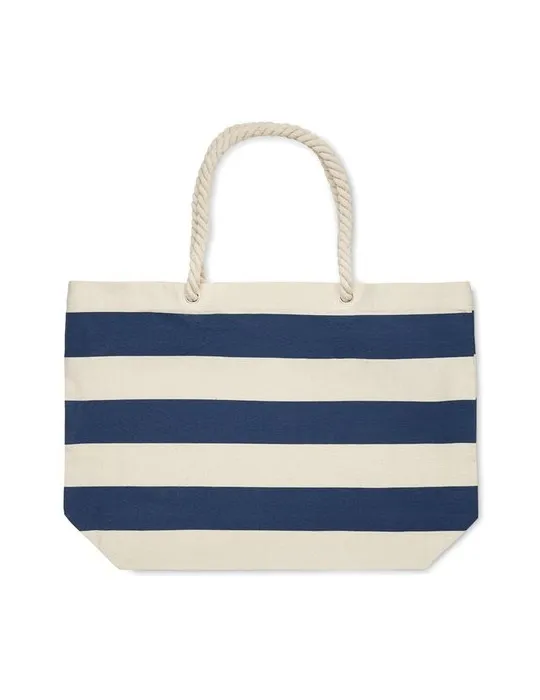 Sac de plage personnalisable en coton 220 gr/m² - HEAVEN STRIPE Matières : PET Taille textile : S Couleurs : blanc objet promoti