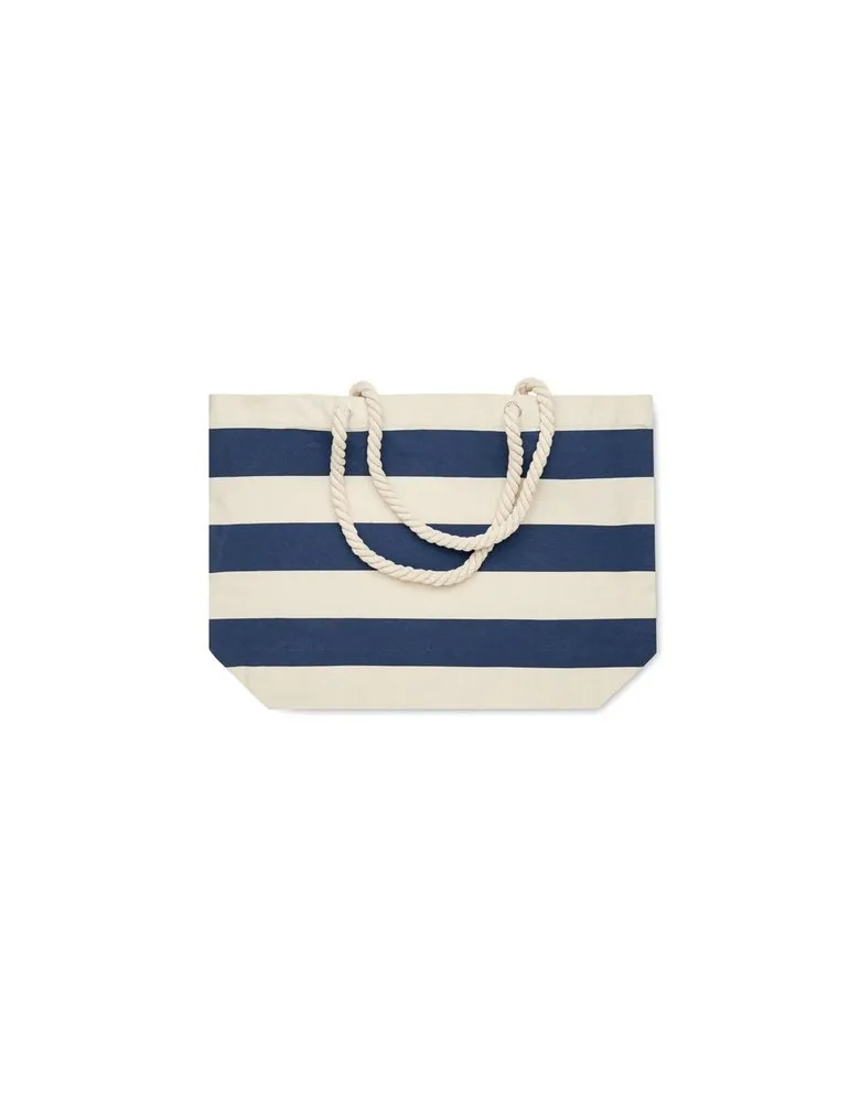 Sac de plage personnalisable en coton 220 gr/m² - HEAVEN STRIPE Matières : PET Taille textile : S Couleurs : blanc personnalisat