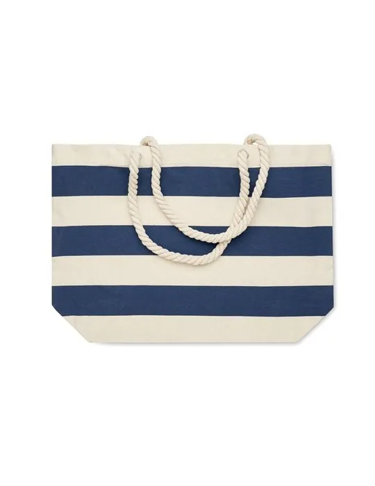 Sac de plage personnalisable en coton 220 gr/m² - HEAVEN STRIPE Matières : PET Taille textile : S Couleurs : blanc personnalisat