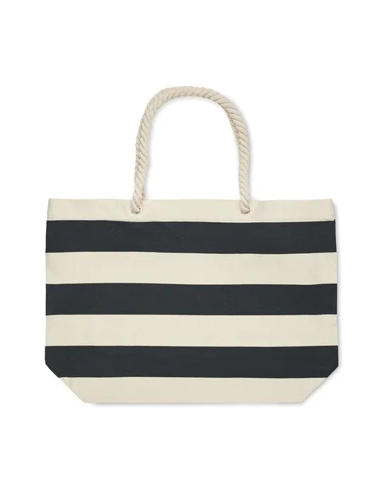 Sac de plage personnalisable en coton 220 gr/m² - HEAVEN STRIPE Matières : PET Taille textile : XL Couleurs : blanc goodies publ