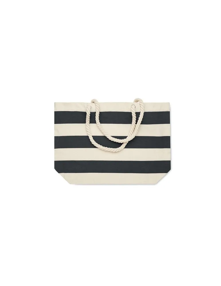 Sac de plage personnalisable en coton 220 gr/m² - HEAVEN STRIPE Matières : PET Taille textile : XL Couleurs : blanc cadeau colla