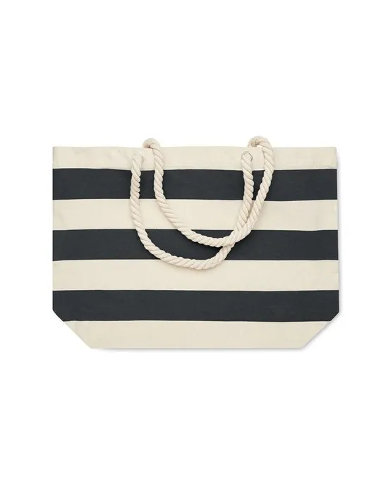 Sac de plage personnalisable en coton 220 gr/m² - HEAVEN STRIPE Matières : PET Taille textile : XL Couleurs : blanc cadeau colla