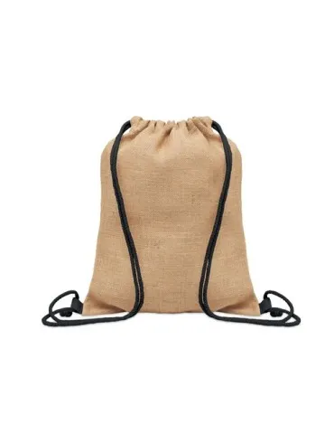 Sac à cordon écologique en jute - FUKURO Matières : PET Taille textile : XS Couleurs : vert armée