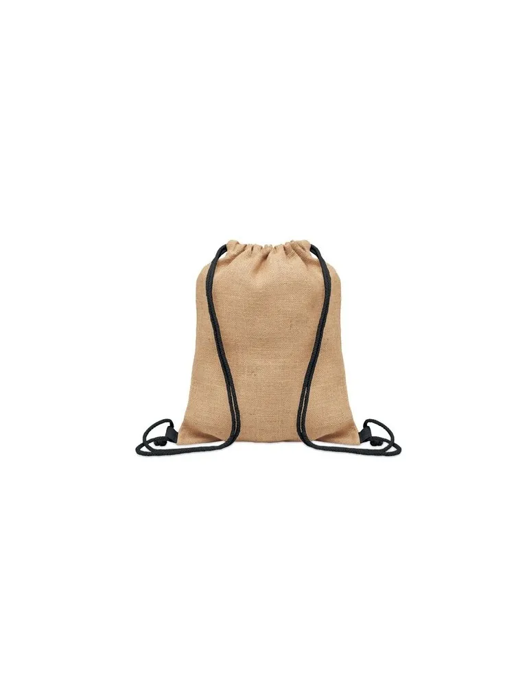 Sac à cordon écologique en jute - FUKURO Matières : PET Taille textile : XS Couleurs : vert armée