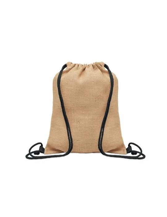 Sac à cordon écologique en jute - FUKURO Matières : PET Taille textile : XS Couleurs : vert armée