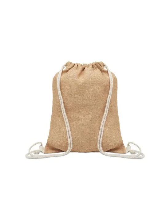 Sac à cordon écologique en jute - FUKURO Matières : PET Taille textile : XS Couleurs : bleu piscine personnalisable avec votre l