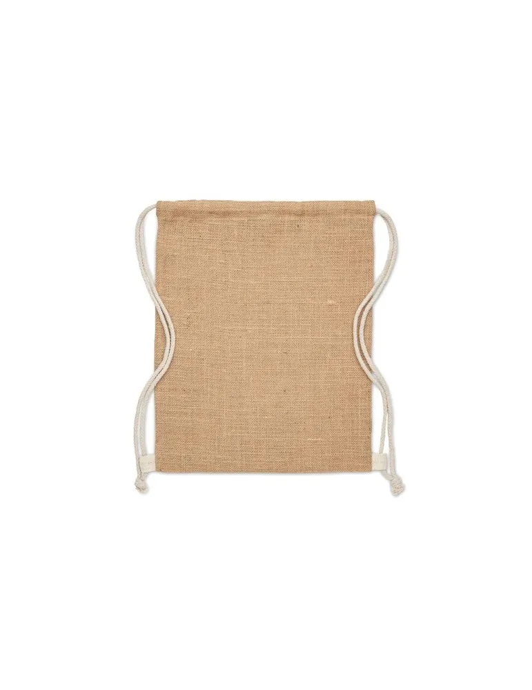 Sac à cordon écologique en jute - FUKURO Matières : PET Taille textile : XS Couleurs : bleu piscine goodies publicitaire événeme