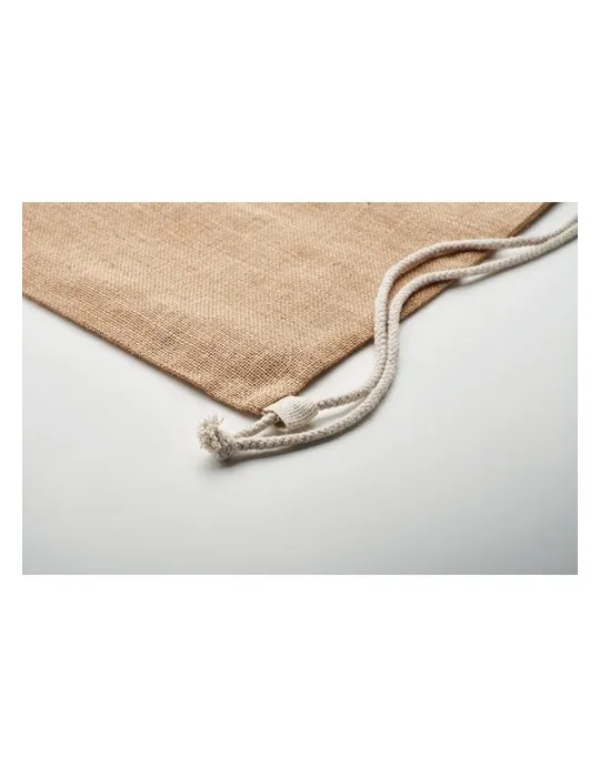 Sac à cordon écologique en jute - FUKURO Matières : PET Taille textile : XS Couleurs : bleu piscine objet promotionnel éco-respo