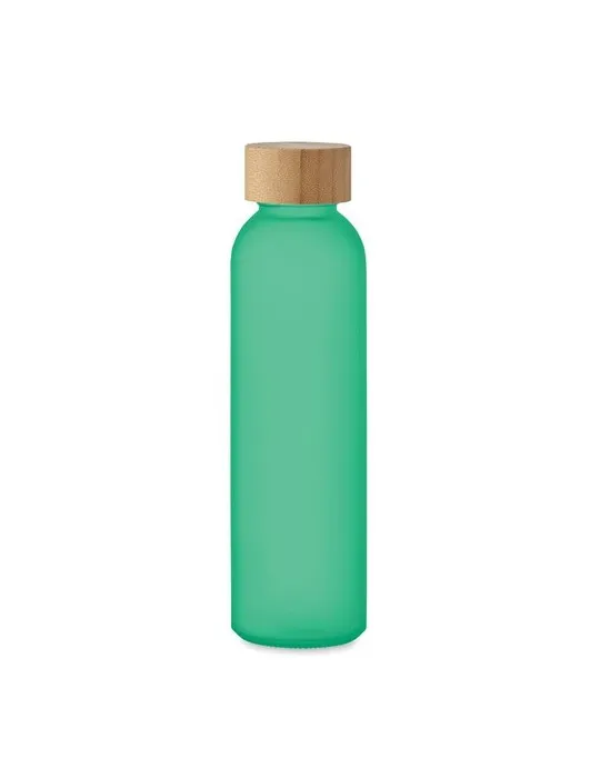 Bouteille en verre dépoli personnalisée 500ml ABE Matières : PU Couleurs : blanc personnalisable avec votre logo