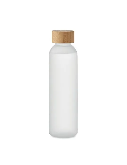 Bouteille en verre dépoli personnalisée 500ml ABE Matières : PET Couleurs : noir marquage laser ultra précis