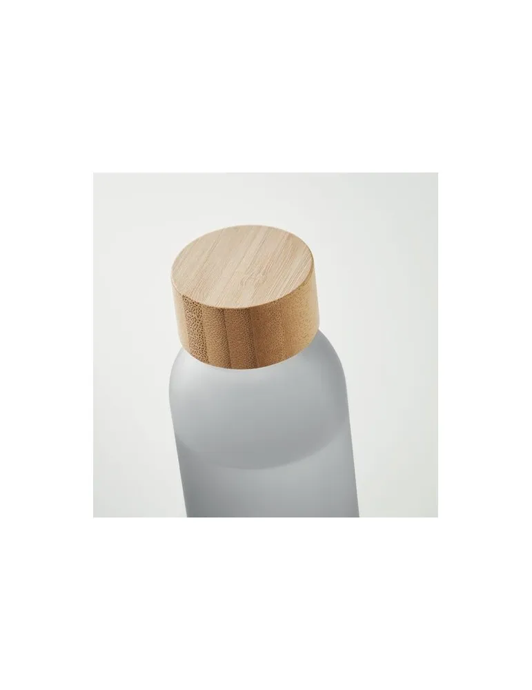 Bouteille en verre dépoli personnalisée 500ml ABE Matières : PET recyclé Couleurs : noir objet publicitaire robuste