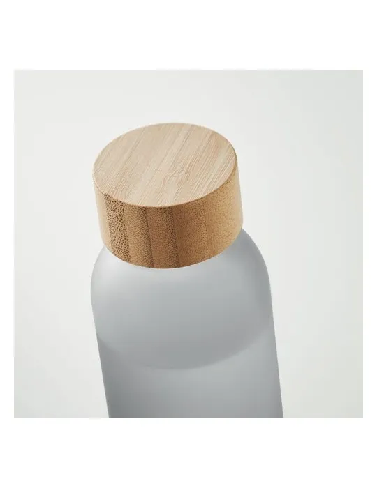 Bouteille en verre dépoli personnalisée 500ml ABE Matières : PET recyclé Couleurs : noir objet publicitaire robuste