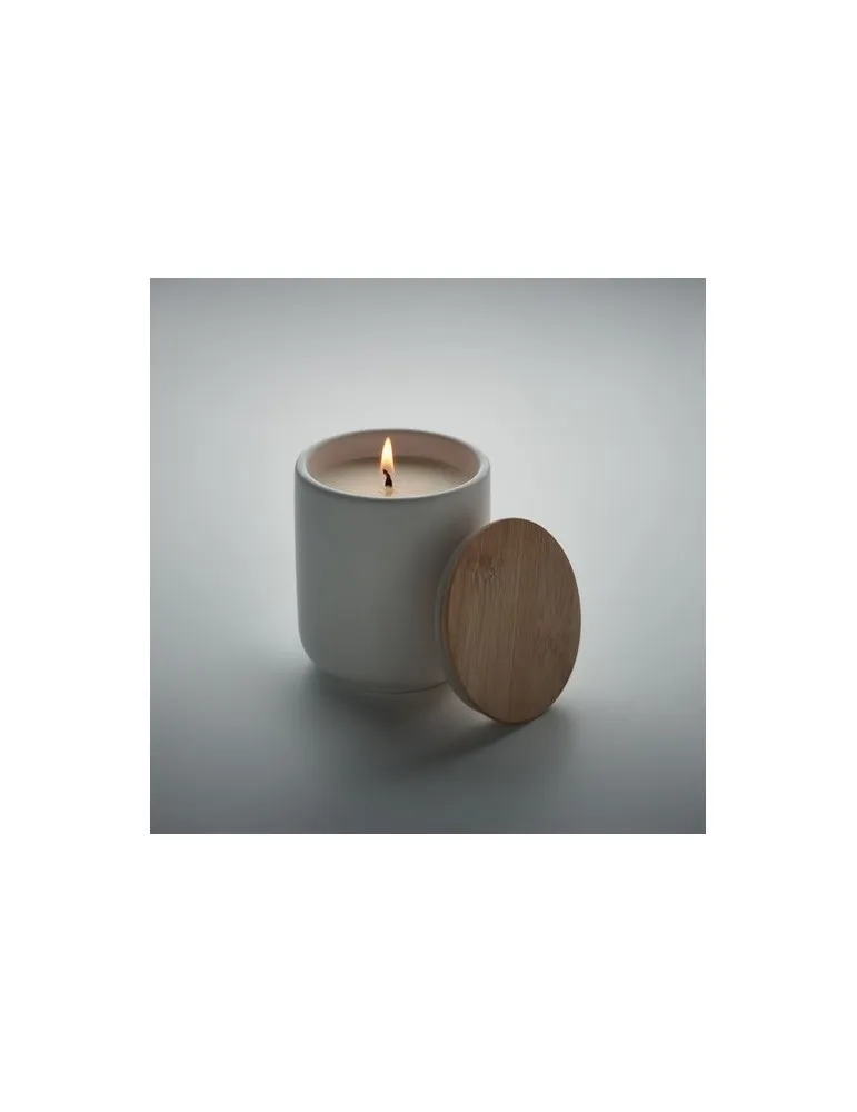 Bougie Végétale Personnalisée 200g - Fraîcheur de Lin Couleurs : blanc Matières : acier inoxydable recyclé goodies publicitaire 