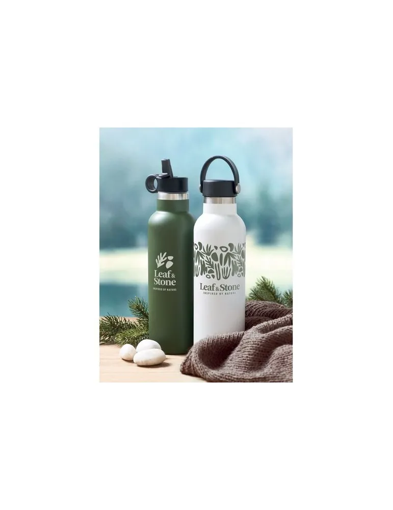 Bouteille Isotherme Écologique Personnalisée 700 ml BOALI Couleurs : noir Matières : acier inoxydable recyclé personnalisation s