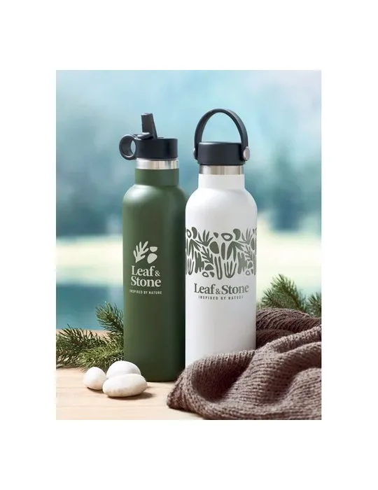 Bouteille Isotherme Écologique Personnalisée 700 ml BOALI Couleurs : noir Matières : acier inoxydable recyclé personnalisation s