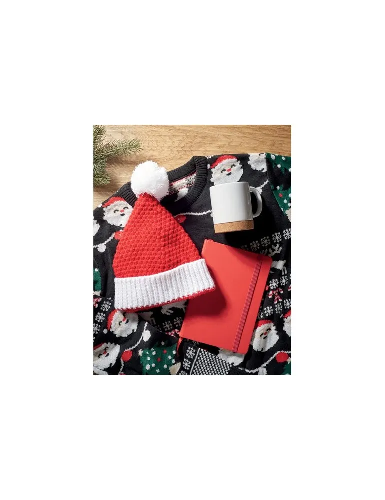 Bonnet de Noël Tricoté Personnalisé - AURIGA Matières : polypropylène (PP) Couleurs : blanc Contenance : 120 ml cadeau entrepris