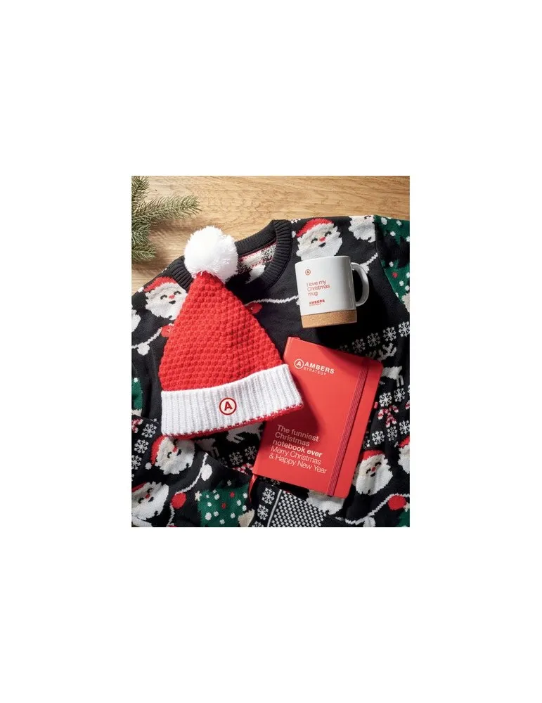 Bonnet de Noël Tricoté Personnalisé - AURIGA Matières : polypropylène (PP) Couleurs : blanc Contenance : 120 ml goodies publicit