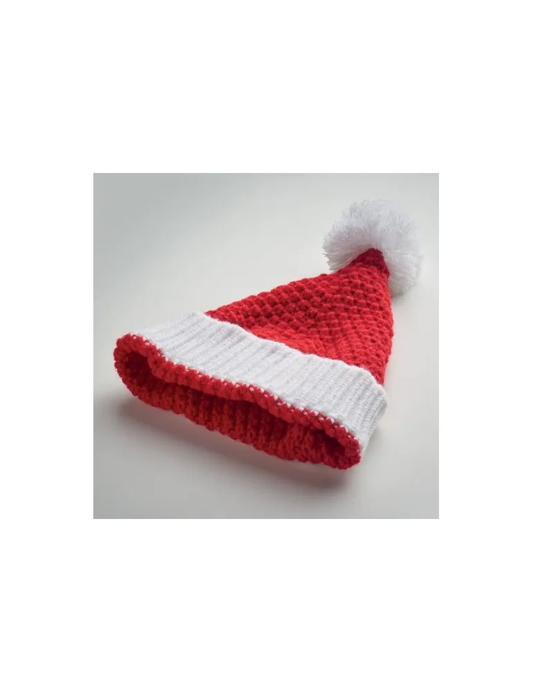 Bonnet de Noël Tricoté Personnalisé - AURIGA Matières : polypropylène (PP) Couleurs : blanc Contenance : 120 ml impression haute