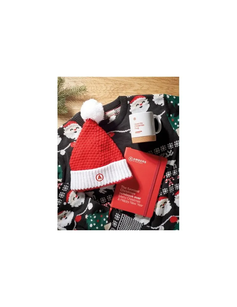 Bonnet de Noël Tricoté Personnalisé - AURIGA Matières : polypropylène (PP) Couleurs : blanc Contenance : 120 ml marquage laser u