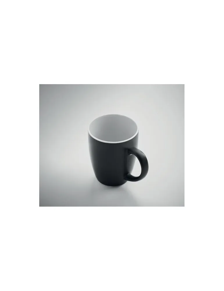 Tasse en céramique bicolore 290 personnalisée et écologique - LIM Matières : PVC Couleurs : noir goodies personnalisé en stock