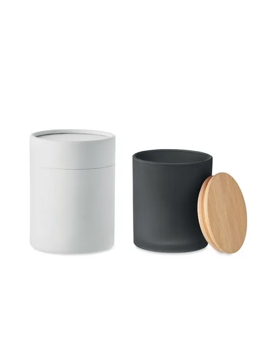 Bougie Végétale Parfumée 200 gr Personnalisée KEOPS MEDIUM Matières : bambou Couleurs : blanc livraison express 24h 48h