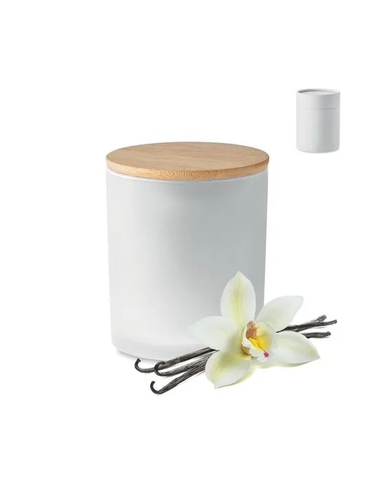 Bougie Végétale Parfumée 200 gr Personnalisée KEOPS MEDIUM Matières : verre Couleurs : transparent goodies publicitaire événemen