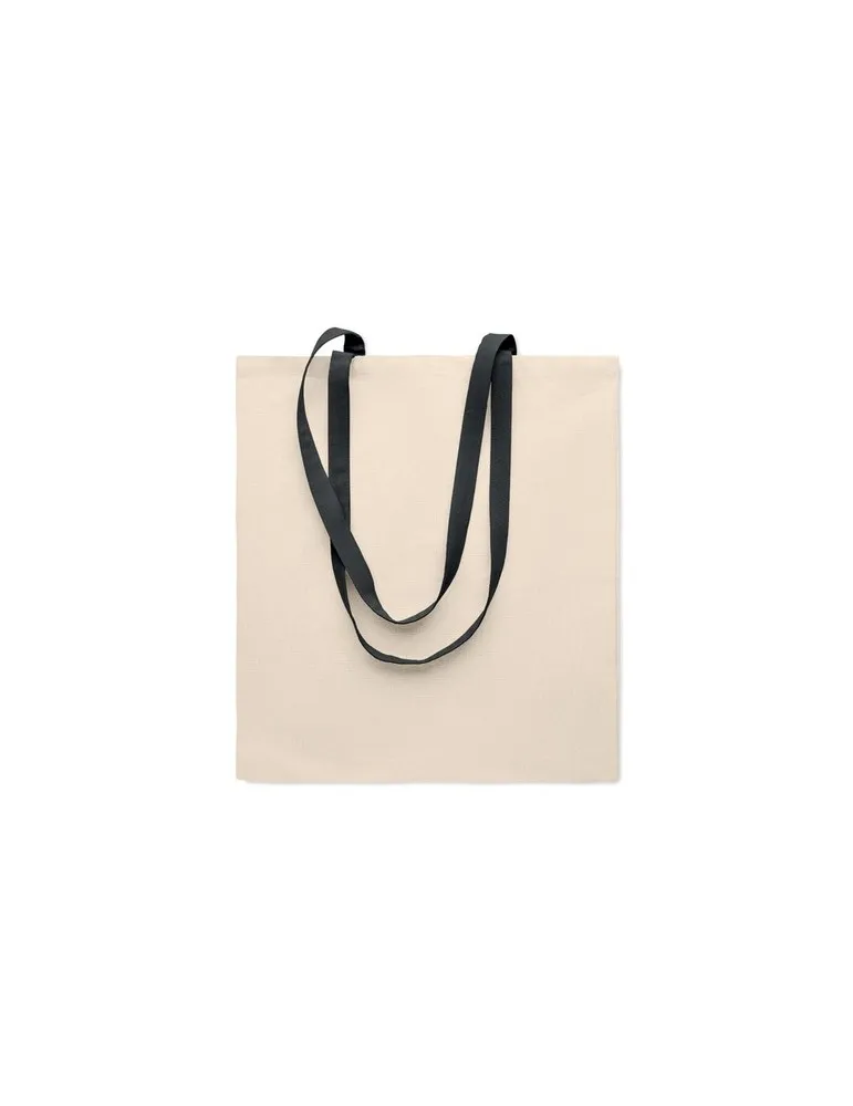 Sac shopping écologique en coton 140 gr/m² personnalisé ZEVRA Matières : coton Taille textile : M Couleurs : lin impression haut