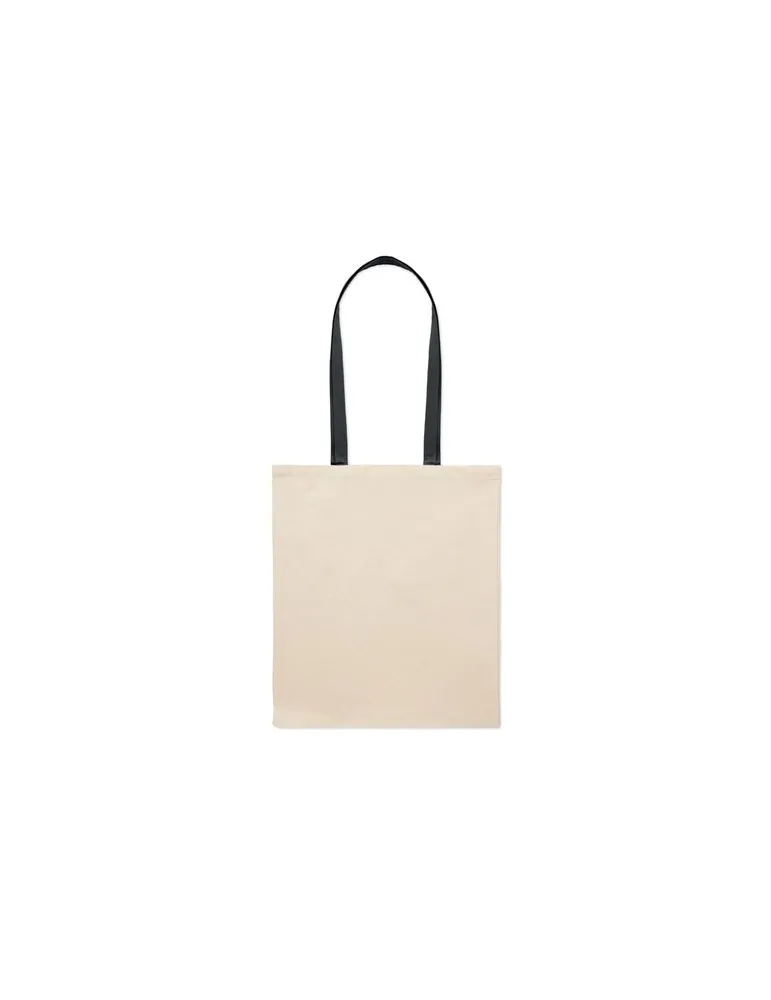 Sac shopping écologique en coton 140 gr/m² personnalisé ZEVRA Matières : coton Taille textile : M Couleurs : lin marquage laser 