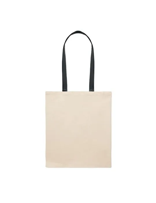 Sac shopping écologique en coton 140 gr/m² personnalisé ZEVRA Matières : coton Taille textile : M Couleurs : lin marquage laser 