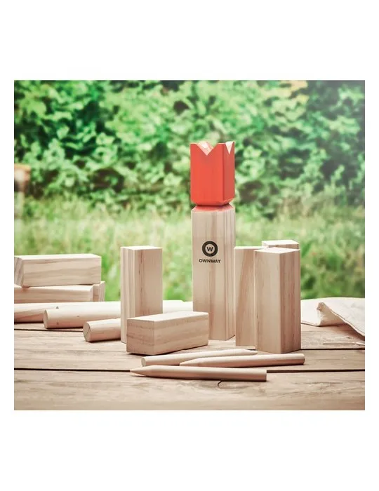 Jeu de lancer en bois de pin personnalisé et convivial - KING Matières : coton Taille textile : XXL Couleurs : bleu aqua impress