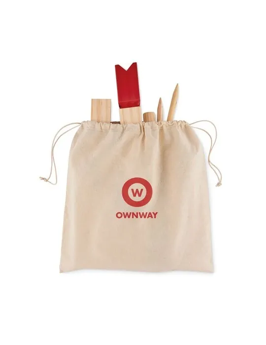 Jeu de lancer en bois de pin personnalisé et convivial - KING Matières : coton Taille textile : XXL Couleurs : bleu aqua marquag