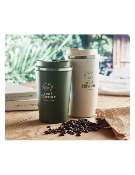 Gobelet isotherme double paroi 350 ml personnalisé - BRACE Matières : coton Taille textile : M Couleurs : kaki impression logo h