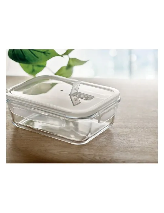 Lunchbox en verre écologique 900ml PRAGA Matières : bois Couleurs : bleu personnalisable avec votre logo